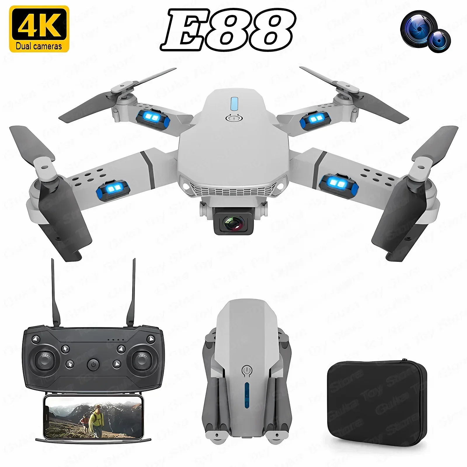 E88 Pro WIFI FPV Drone Wide An – Drone Rc Helicopter With Camera recenzja i cena